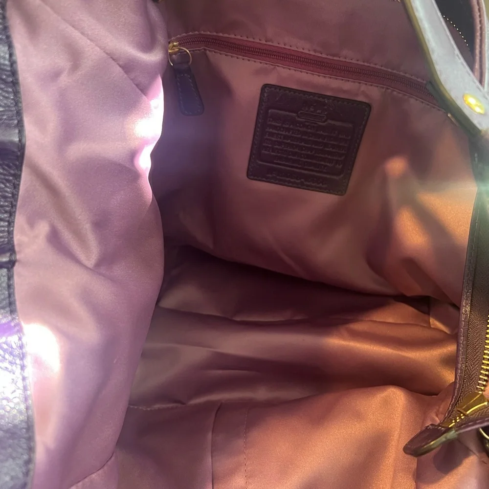 Coach 15958 Madison Purple Leather Large Convertible Shoulder Bag